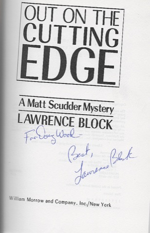 Out On the Cutting Edge (SIGNED COPY)by: Block, Lawrence
