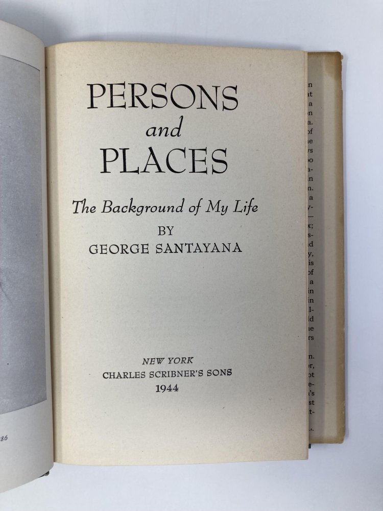 Persons and Places: The Background of My Lifeby: Santayana, George