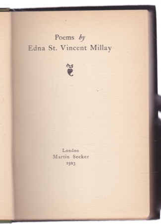 Poems by Edna St. Vincent Millayby: Edna St. Vincent Millay
