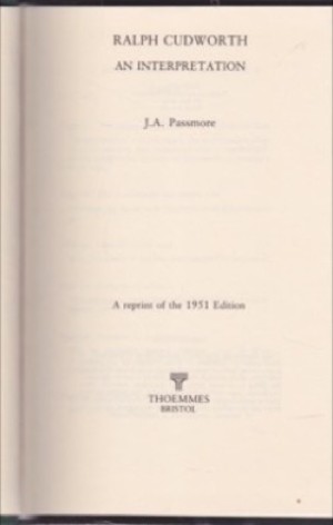 Ralph Cudworth: An Interpretation by: J. A. Passmore 