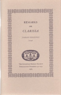Remarks on Clarissa (1749)by: [Fielding, Sarah]