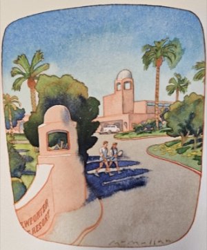 Resort Entrance (ORIGINAL WATERCOLOR ART) SIGNEDby: McMullan, James