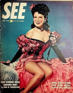 See Men's Magazine: January 1946- Cover girl Linda Darnell by: N/A