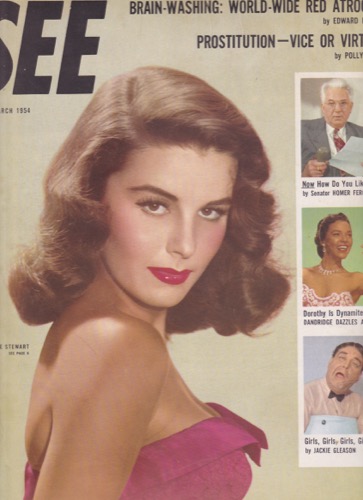 See Men's Magazine: March 1954- Cover girl Elaine Stewart by: N/A