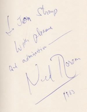 Setting the Tone: Essays and a Diary (SIGNED COPY)by: Rorem, Ned 