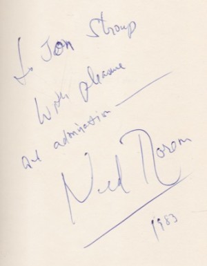 Setting the Tone: Essays and a Diary (SIGNED COPY)by: Rorem, Ned 
