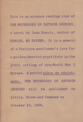 The Notebooks of Captain Georges by: Renoir, Jean 