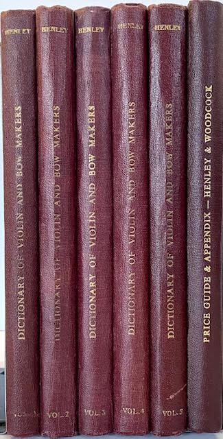 Universal Dictionary of Violin and Bow Makers Volumes 1-5, plus Price Guide and Appendix, Volume 7 (6 books)by: Henley, William 