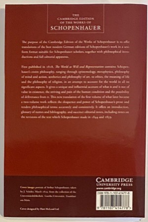 World as Will and Representation, The Volume 1by: Schopenhauer, Arthur