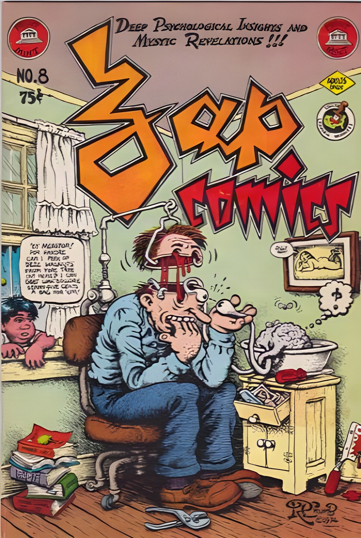 Zap Comics - No. 8by: Crumb Robert R and Gilbert Shelton S Clay Wilson Robert Williams Victor Moscoso Spain Rodriguez
