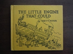 The classic story for children, about persevering in the face of difficulty. " I think I can, I think I can " (sounding like a train chugging along) vs. "I cannot, I cannot." (as the train slows down.) A timeless story.