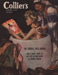 During 20’s and 30’s she worked as an illustrator, designing Broadway Playbills, covers for theatre and film magazines, and jackets for the serialized versions of Pearl Buck’s novels. During this period, Sawyers did stain glass windows for J & R Lamb.