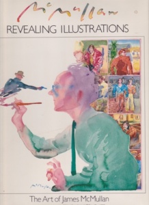 McMullen depicts the process of arriving at an illustration, often starting with a photo in 29 different assignments, editing, changing, adding elements, ending in cover art, brochure, etc.
